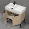 Bathroom Vanity, Modern, Free Standing, Brown Oak, 32